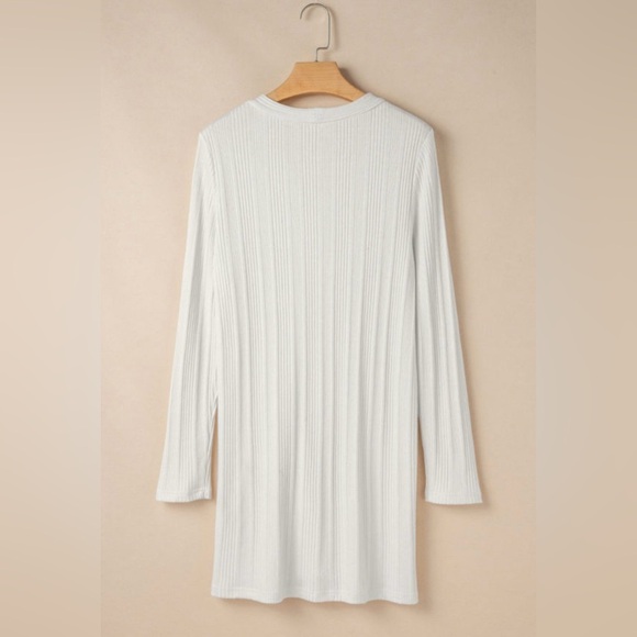 Cream Ribbed Cardigan - Picture 9 of 15